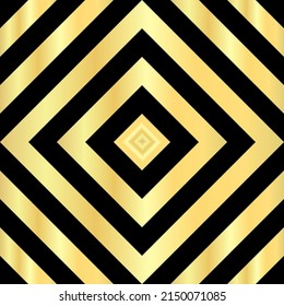 Fondo cuadrado de diagonal geométrica abstracta de color negro y oro. Ilustración vectorial.