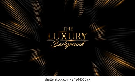Black and Gold Abstract Luxury Background. Modern Minimal Premium Design Template. Amazing Welcome Invite. Grand Celebration Banner for Birthday and Anniversary. Elegant Decorative Layout Template. 