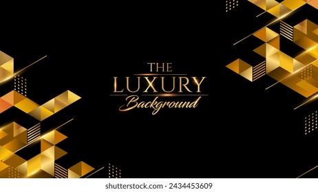 Black and Gold Abstract Luxury Background. Modern Minimal Premium Design Template. Amazing Welcome Invite. Grand Celebration Banner for Birthday and Anniversary. Elegant Decorative Layout Template. 