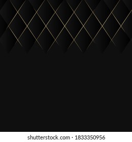 Fondo de textura geométrica de perspectiva abstracta en negro y oro