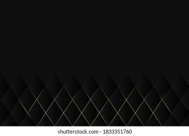 Black and gold abstract perspective geometric texture  background