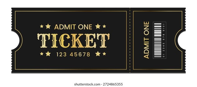 Preto e ouro admitem um bilhete passe elegante design