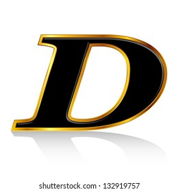 Black Gold Alphabet D Stock Vector (Royalty Free) 132919757 | Shutterstock