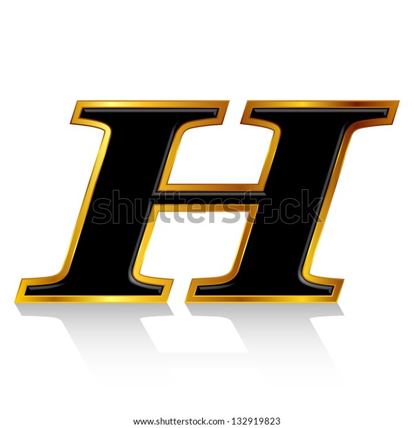black gold alphabet h stock vector royalty free 132919823