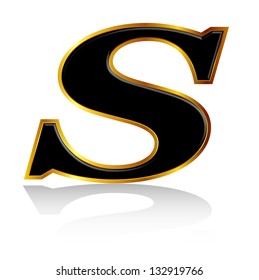 Black Gold Alphabet S