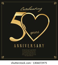 Black Gold Anniversary Background 50 Years Stock Vector (Royalty Free ...