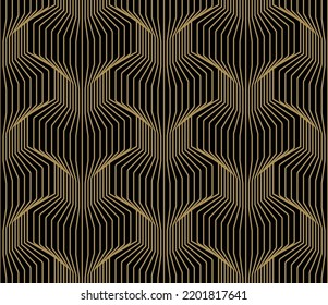 Black and gold art deco seamless pattern design