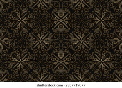 Black and gold art deco seamless pattern design