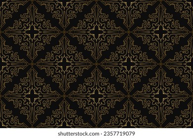Black and gold art deco seamless pattern design