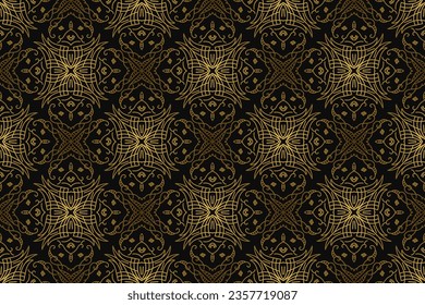 Black and gold art deco seamless pattern design
