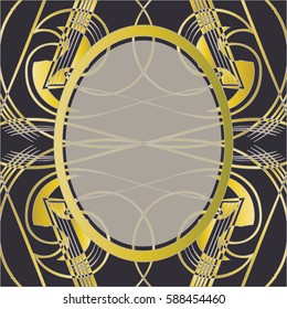 Black and Gold Art Nouveau Frame