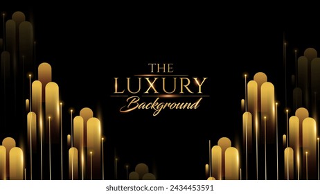 Black and Gold Award Background. Creative Concept Template. Classy Premium Wedding Card. Grand Luxury Decorative Banner for Wedding and Birthday. Premium Congratulations Card. Event Invitation.