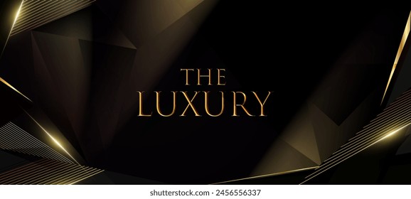 Black and Gold Award Background. Creative Concept Template. Classy Premium Wedding Card. Grand Luxury Decorative Banner for Wedding and Birthday. Premium Congratulations Card. Event Invitation.