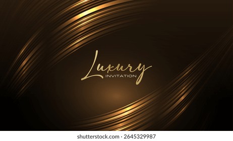 Black and Gold Award Background. Creative Concept Template. Classy Premium Wedding Card. Grand Luxury Decorative Banner for Wedding and Birthday. Premium Congratulations Card. Event Invitation.