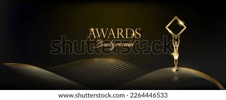 Black and Gold Award Background. Luxury Background. Modern Abstract Background. Thread Lines Effect. Black Gold Abstract Thread Lines Premium Luxury Template.  Сток-фото © 