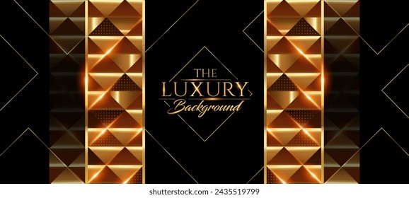 Black and Gold Award Background. Modern Luxury and Premium Design Template. Beautiful Wedding Template. Celebrating Graphics for Birthday and Event occasion. Royal Looking Creative Design Pattern.