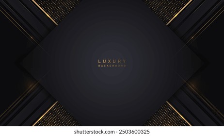 Black and Gold Award Background. premium luxury Decorative Banner for Wedding and Birthday. Premium Congratulations Card. for Event Invitation template