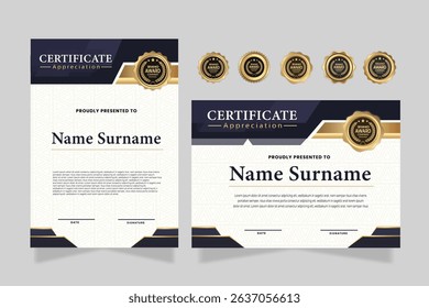 Black Gold Award Certificate Authorization Certificate template