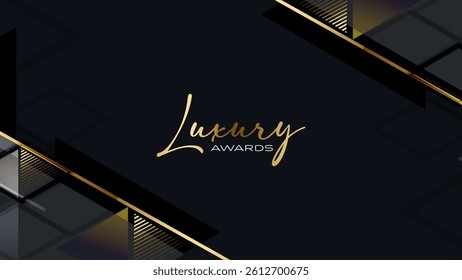 Black and Gold Award Frame Background. Modern Luxury and Premium Design Template. Beautiful Wedding Template. Celebrating Graphics for Birthday and Event.Royal Looking Creative Design Pattern.