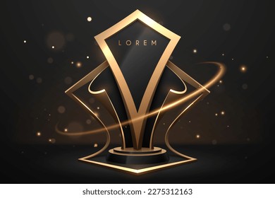 Black and gold award template on black background