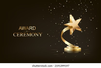 Black and gold award template. Vector.