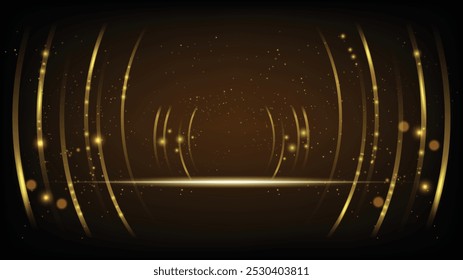Black and Gold background abstract geometric shapes luxury design wallpaper.Realistic layer elegant futuristic glossy light.Cover layout template.