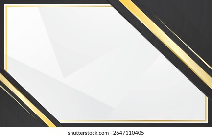 Black gold background with abstract geometry, perfect for luxury certificate