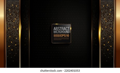 fondo dorado negro, abstracto de imagen de lujo, líneas rectas solapan la composición del espacio de gradientes de sombra de capa, tamaño de monitor 3840 x 2160 para banner, diseño de portada de volante, diseño de plantilla