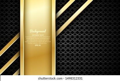 Black and gold background Modern concept geometric template brand.