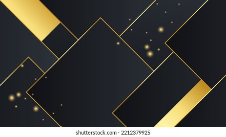 Black And Gold Background With Modern Futuristic Technology Banner Design Concept. Vector Illustration For Presentation Background, Social Media Cover, Poster And Much More