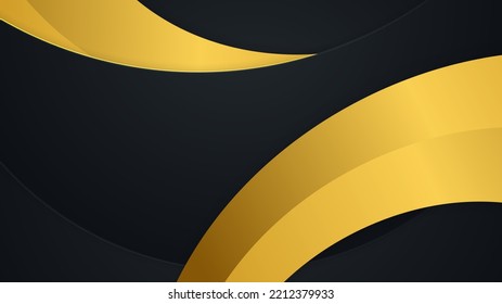 Black and gold background with modern futuristic technology banner design concept. Vector illustration for presentation background, social media cover, poster and much more