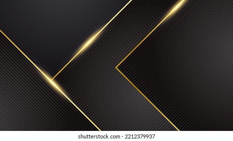 Black And Gold Background With Modern Futuristic Technology Banner Design Concept. Vector Illustration For Presentation Background, Social Media Cover, Poster And Much More