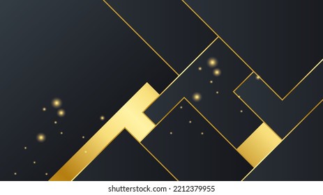 Black and gold background with modern futuristic technology banner design concept. Vector illustration for presentation background, social media cover, poster and much more
