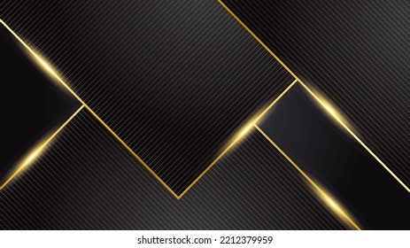 Black and gold background with modern futuristic technology banner design concept. Vector illustration for presentation background, social media cover, poster and much more