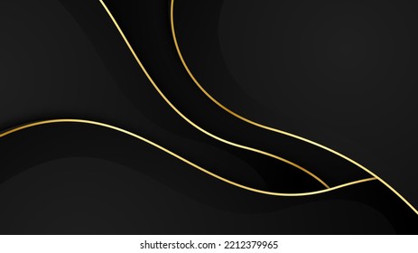 Black and gold background with modern futuristic technology banner design concept. Vector illustration for presentation background, social media cover, poster and much more