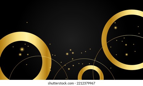 Black and gold background with modern futuristic technology banner design concept. Vector illustration for presentation background, social media cover, poster and much more