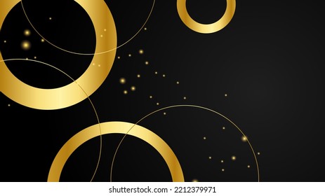Black and gold background with modern futuristic technology banner design concept. Vector illustration for presentation background, social media cover, poster and much more