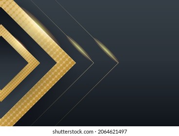 Schwarz goldener Hintergrund überschneidet Dimension abstrakte geometrische modern. Vektorgrafik