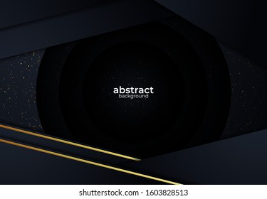 Black and Gold Background with Overlap Style