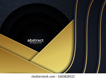 Black and Gold Background with Overlap Style