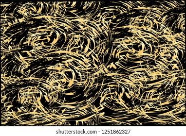 Black and gold background. Vector illustration.
