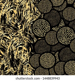 Black and gold background. Vector illustration.