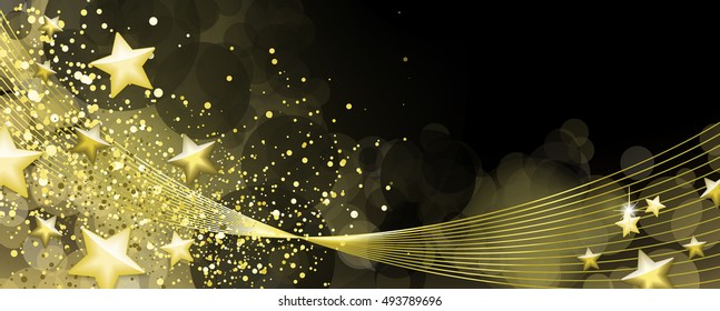 Black And Gold Banner Full Vector Elements