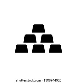 Black Gold bars icon isolated on white background. Banking business concept. Vector Illustration
