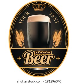 Black and gold beer label design. EPS 10 vector, grouped for easy editing. No open shapes or paths.