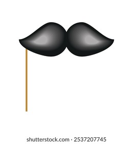 bigode de aniversário preto e dourado isolado