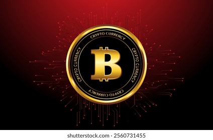 black and gold bitcoin cryptocurrency symbol