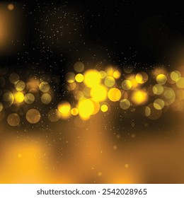 Black Gold Bokeh Background Vector Illustration