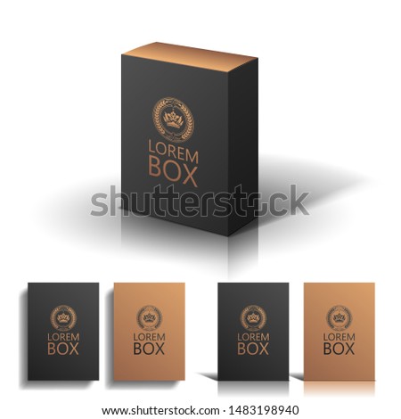 Black and gold box packagin template