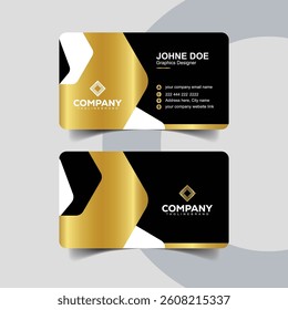 Black and Gold Business Card Design with Modern Look